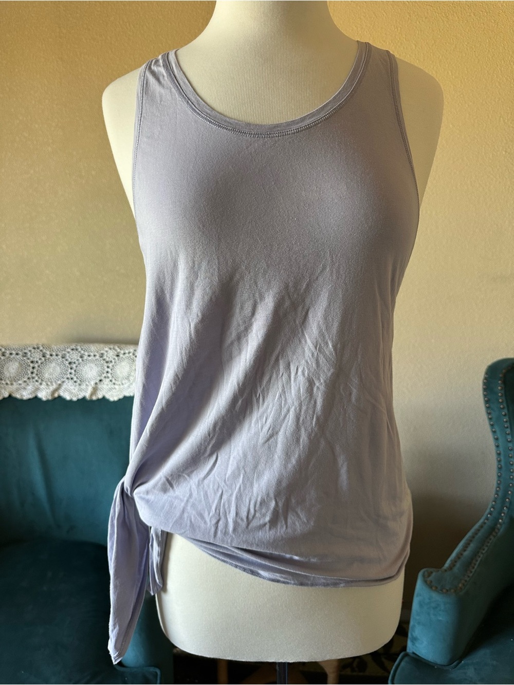 Lululemon Side Tie Tank Top Lavender Lilac Sleeveless Relaxed Fit